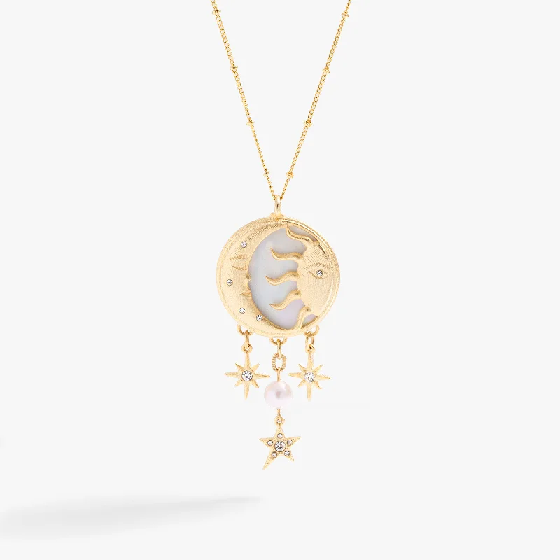 Moon and Sun Multicharm Necklace