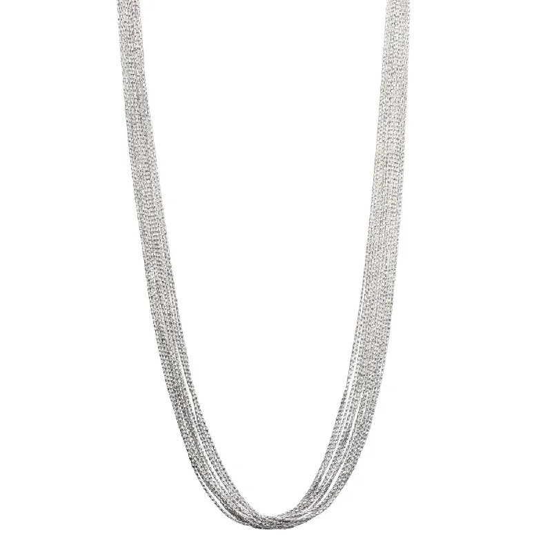 Multi-Strand Magic Necklace, 18 Inches, Sterling Silver