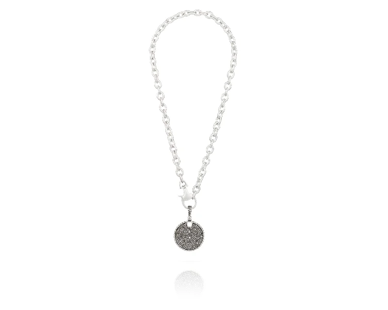 Pavé Disc Chain Necklace