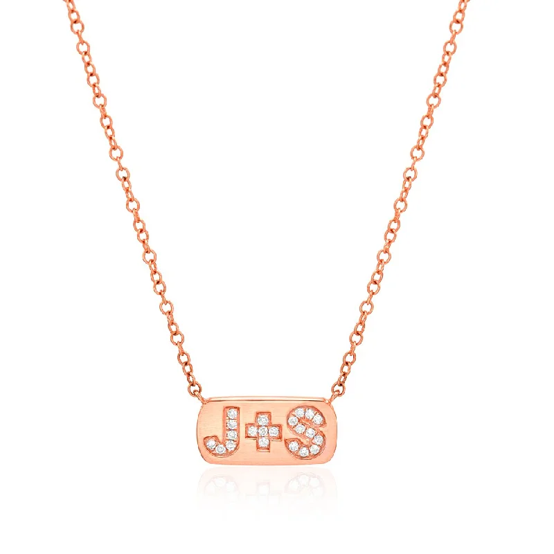 Personalized Diamond Initial Plaque Necklace - available on special order