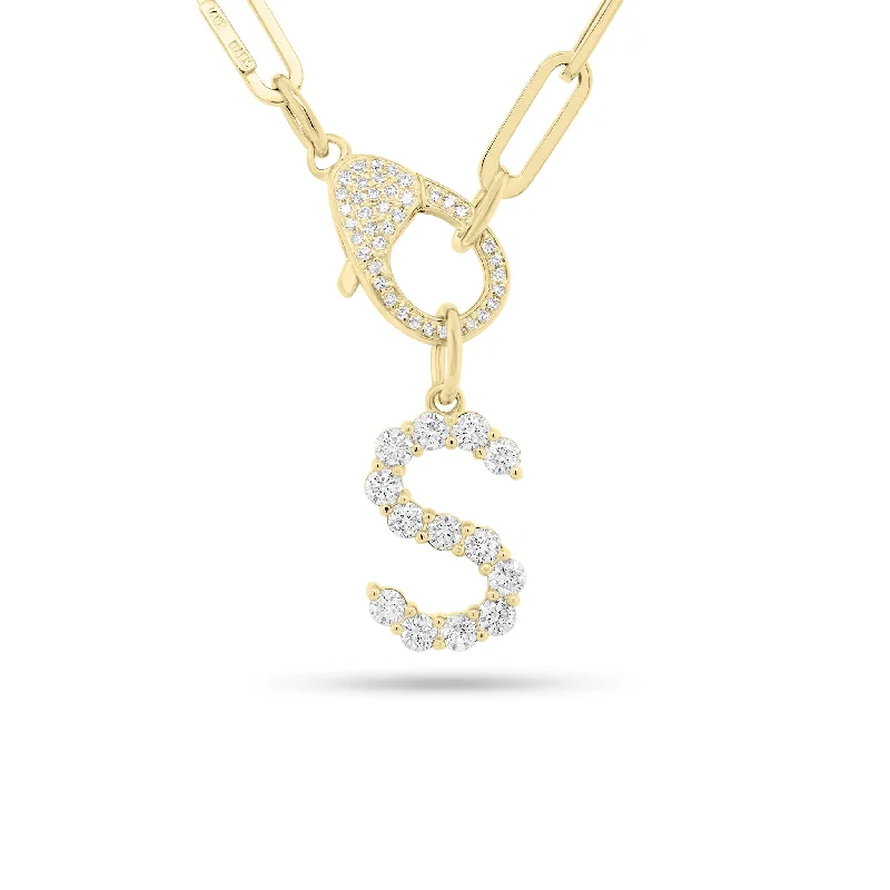 Prong-Set Diamond Initial Pendant