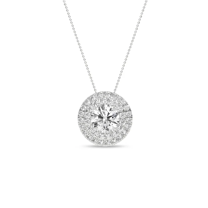 Quaint Double Halo Round Pendant