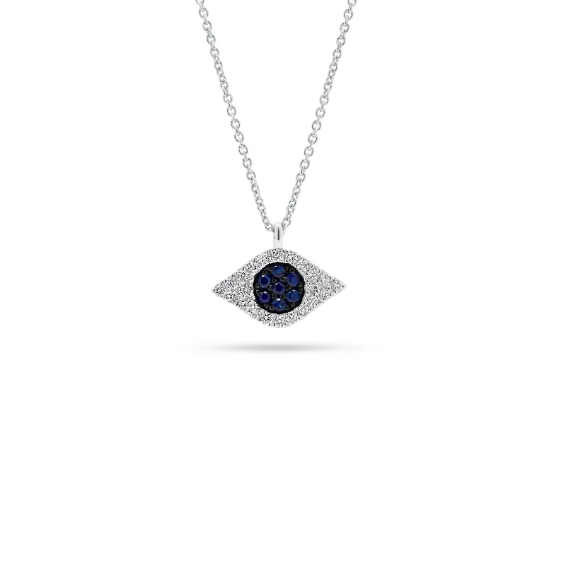 Sapphire & Diamond Evil Eye Pendant