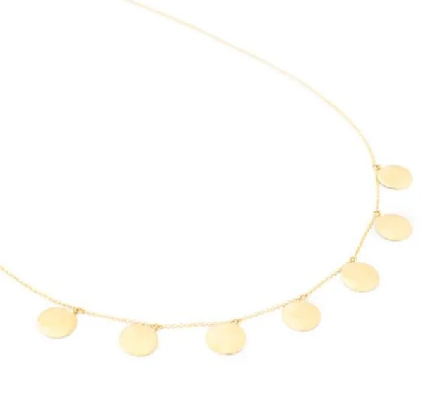 Seven Gold Disc Necklace