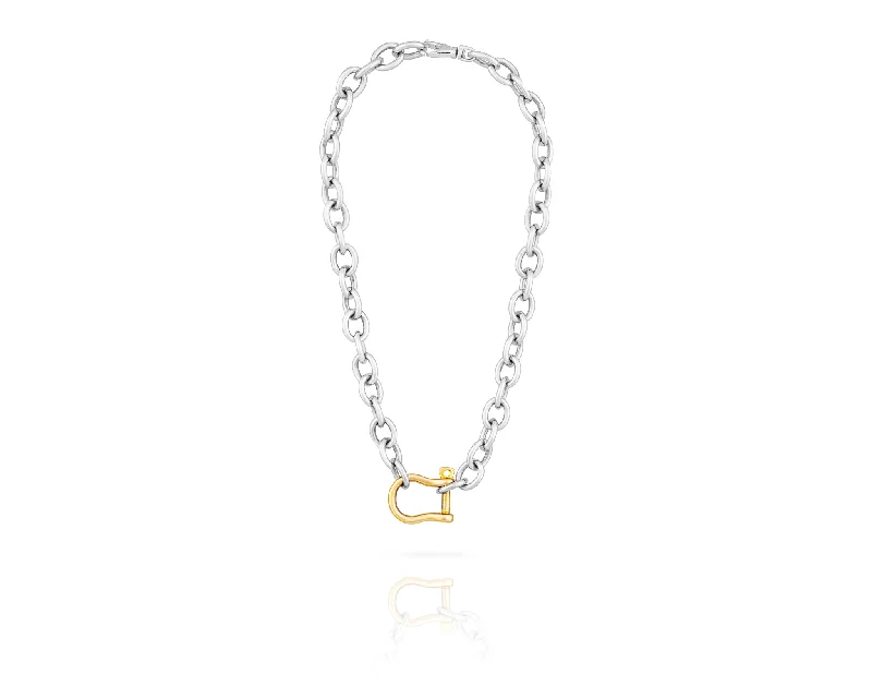 Shackle Chain Necklace | Gold