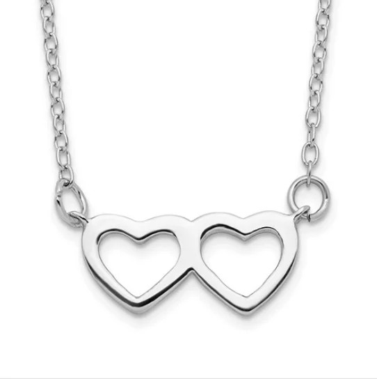 Silver Double Heart Necklace