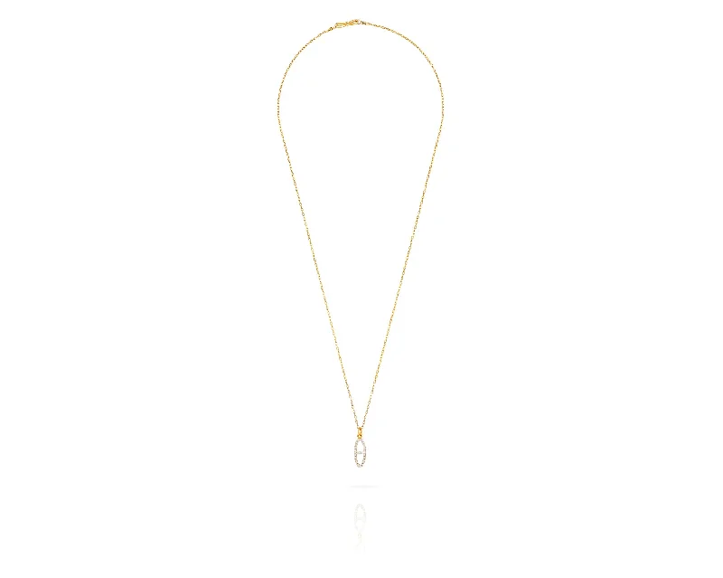 Small Diamond Kingston Charm Necklace | Gold