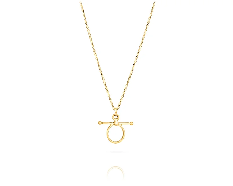 Small Fulmer Bit Charm Necklace | Gold