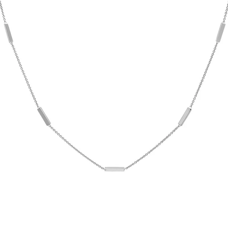 White Gold Bar By-The-Inch Necklace