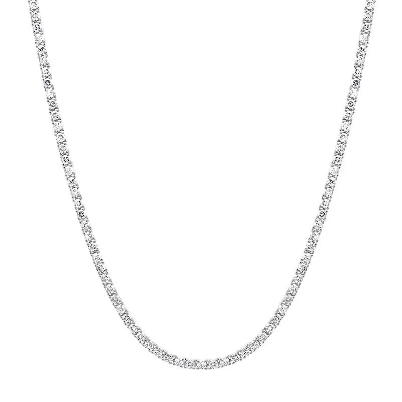 White Gold 4-Prong Diamond Tennis Necklace