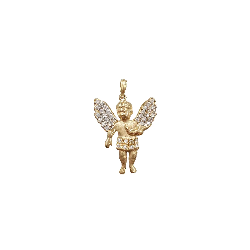 Cubic Zirconia Angel Pendant (10K)