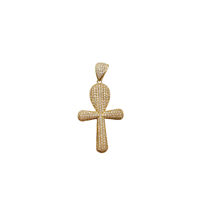 Cubic Zirconia Ankh Pendant (14K)