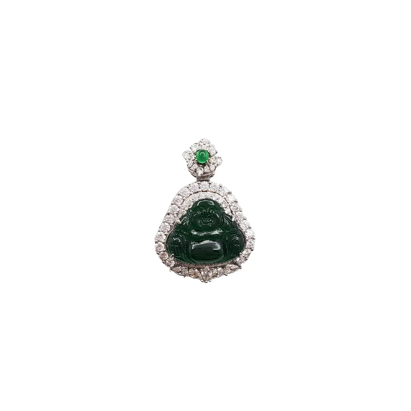 Cubic Zirconia Buddha Pendant (Silver)