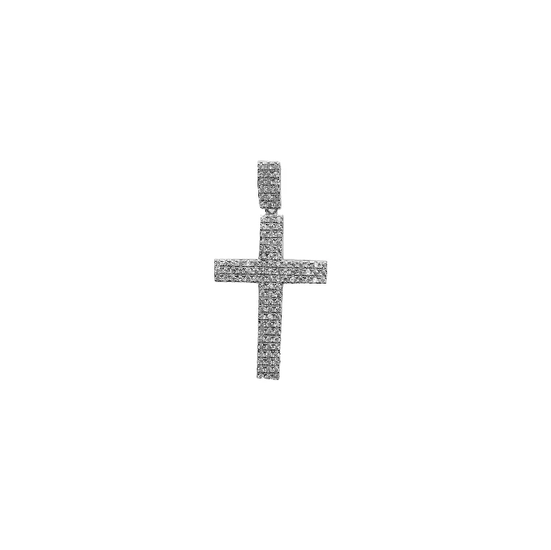 Cubic Zirconia Cross Pendant (Silver)