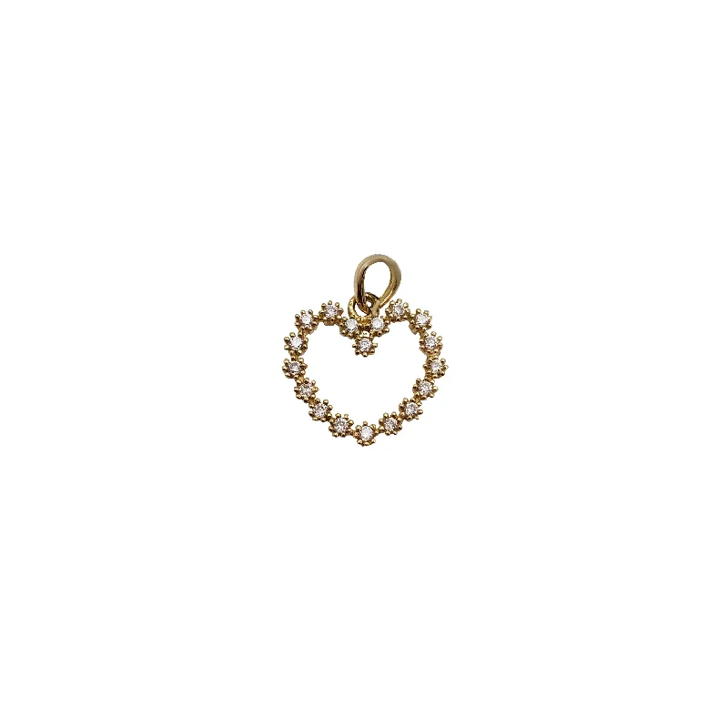 Cubic Zirconia Heart Pendant (18K)