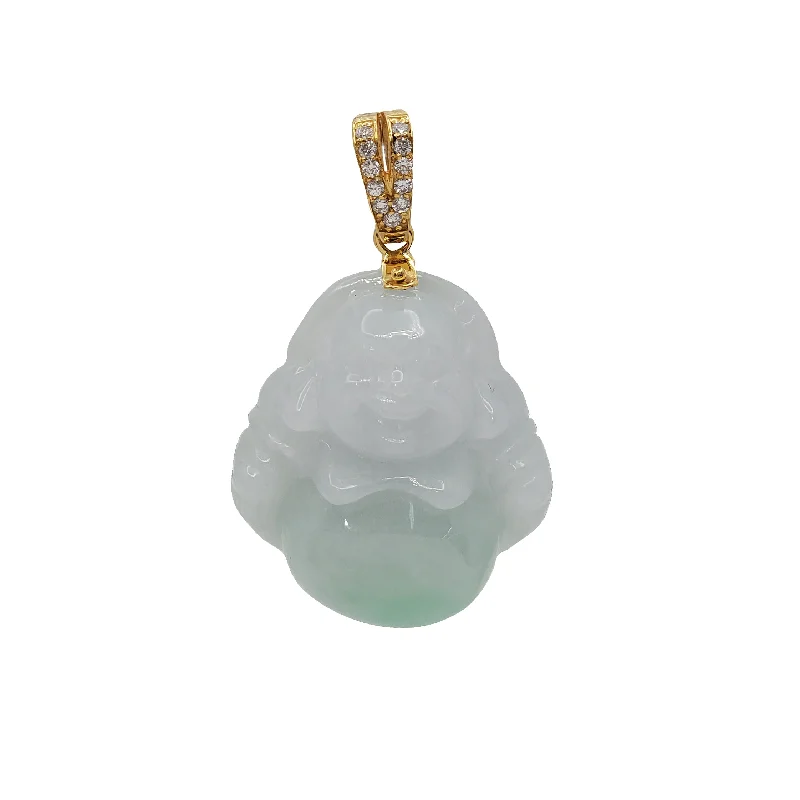 Diamond Laughing Jade Buddha (14K)