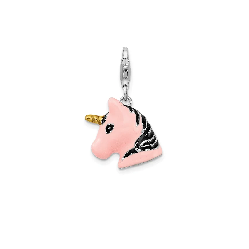 Enamel Unicorn Charm (Silver)