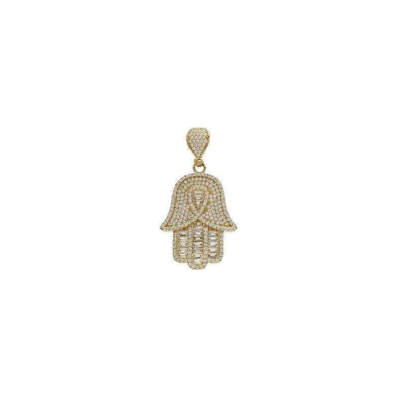 Hamsa CZ Pendant (14K)