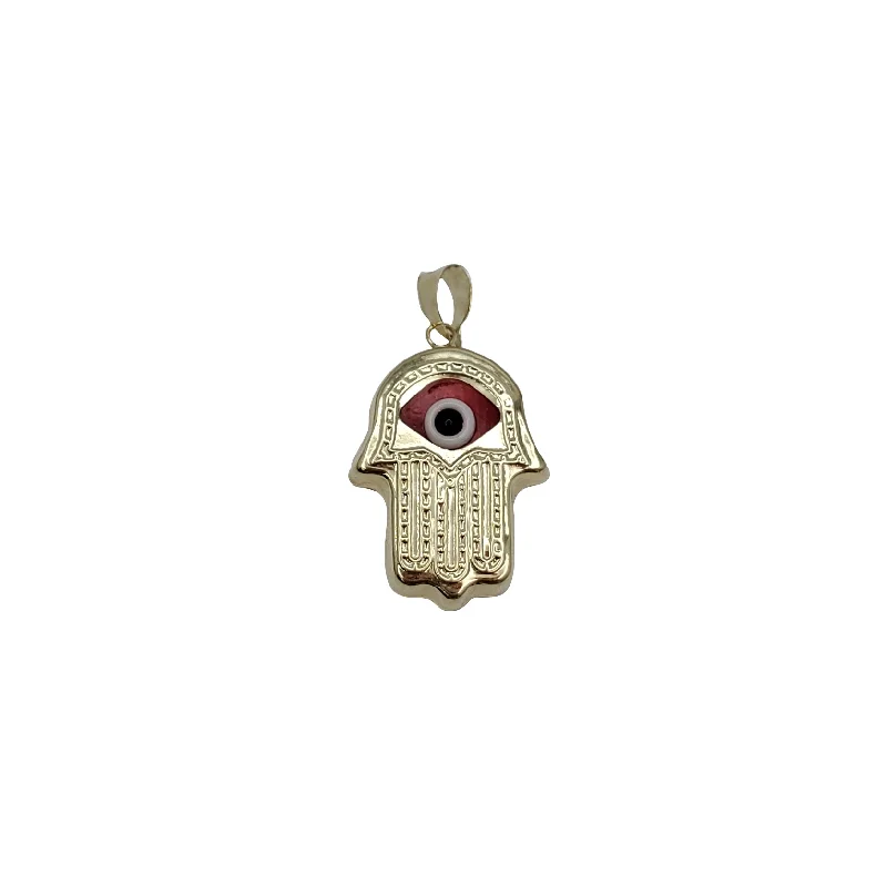 Hamsa with Evil Eye Pendant (14K)