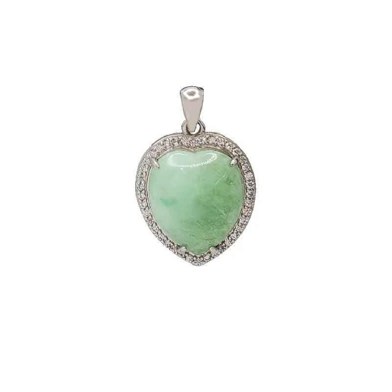 Jade Heart Pendant (Silver)