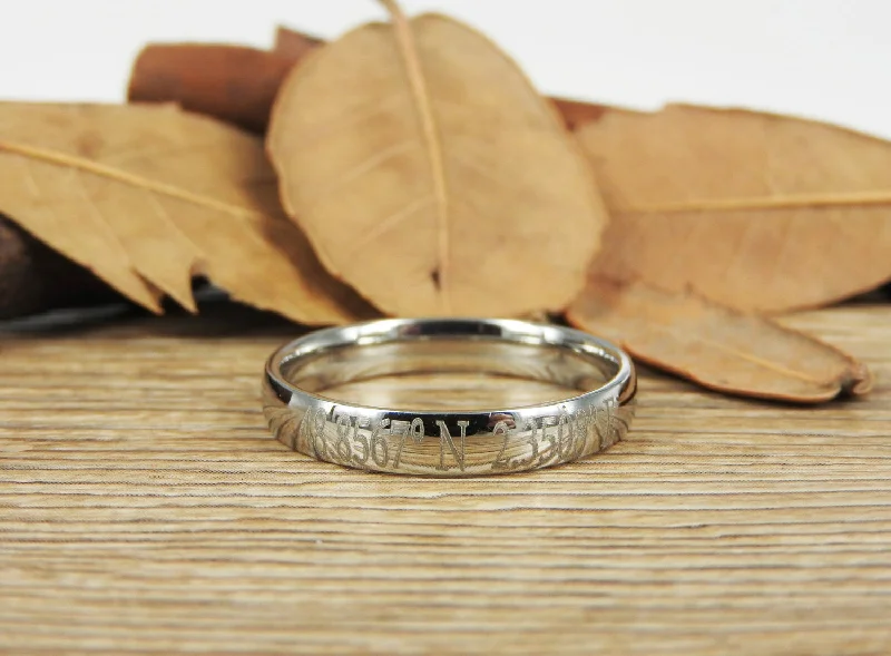 Latitude Longitude Ring, Coordinate Ring, Longitude Latitude, Personalized Ring, Personalized Jewelry,ring coordinates