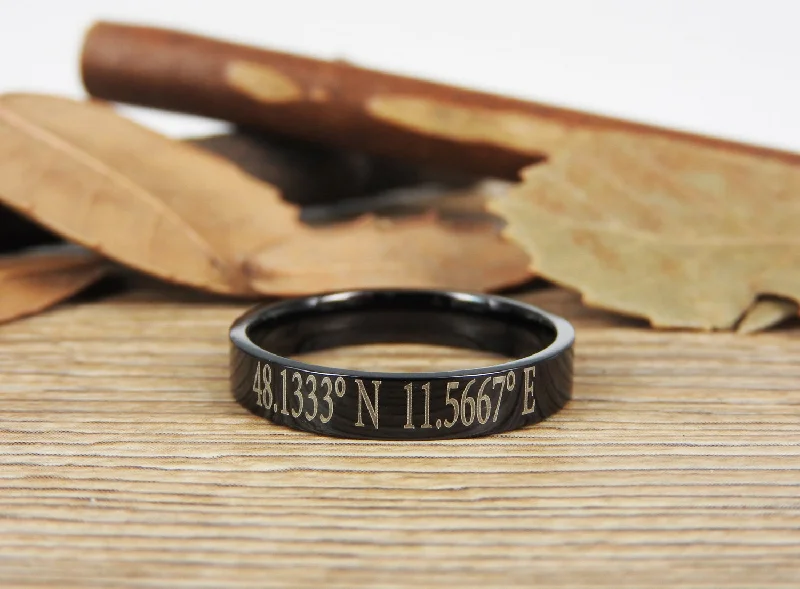 Latitude Longitude Ring, Coordinate Ring, Longitude Latitude, Personalized Ring, Personalized Jewelry,ring coordinates