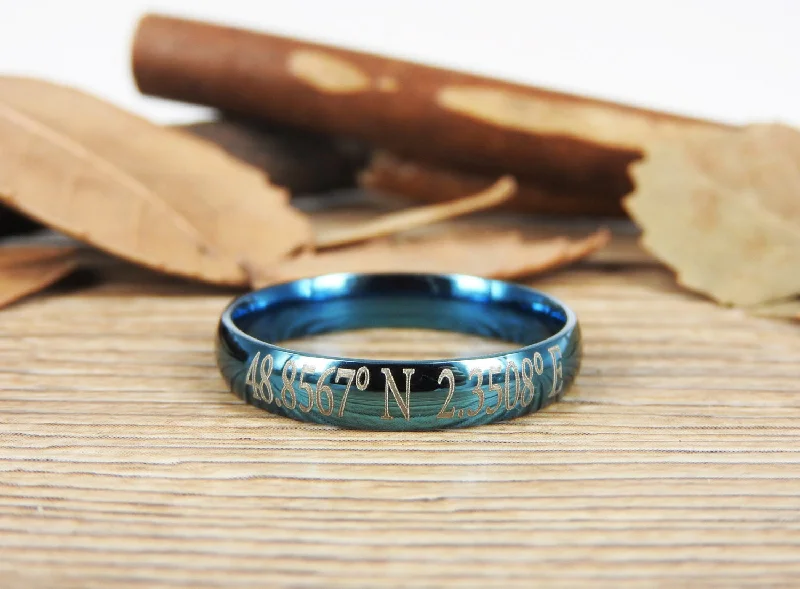 Latitude Longitude Ring, Coordinate Ring, Longitude Latitude, Personalized Ring, Personalized Jewelry,ring coordinates