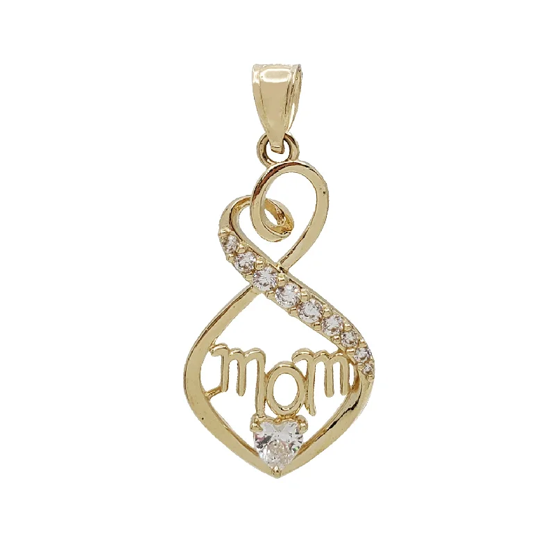 Zirconia "Mom" Pendant (14K)