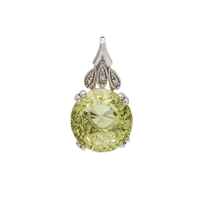 Peridot With Tear Drop Slide Pendant (18K)