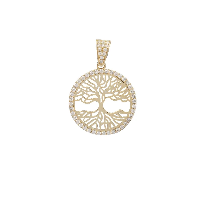 Zirconia Family Tree Pendant (14K)