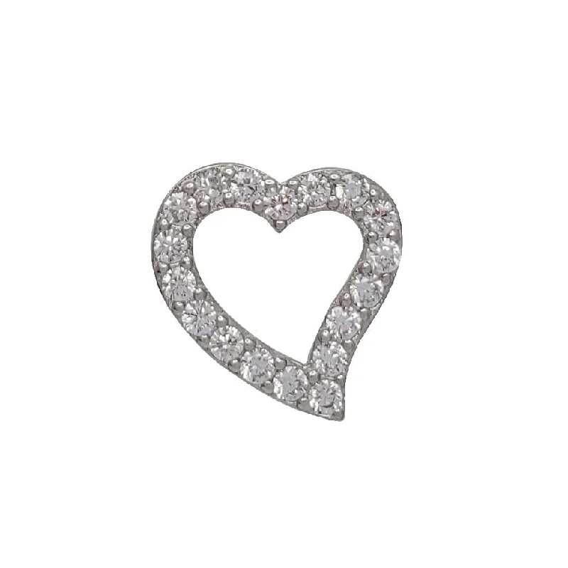 Zirconia Heart Slide Pendant (Silver)