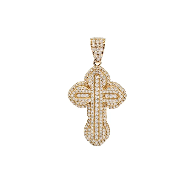 Zirconia Iced-Out Cross Pendant (14K)