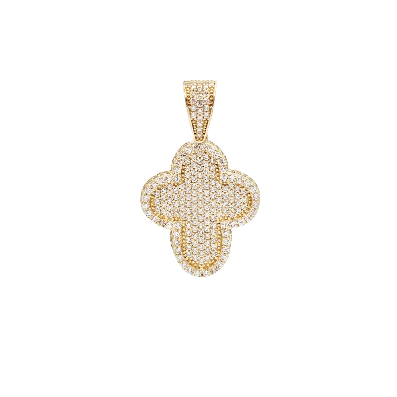 Zirconia Iced-Out Cross Pendant (14K)