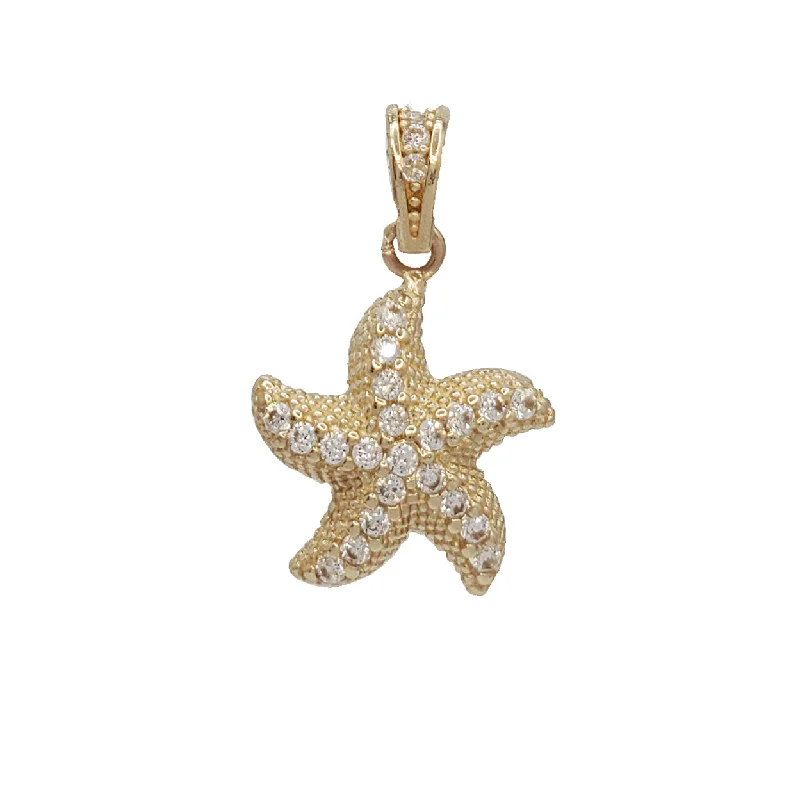 Zirconia Starfish Pendant (14K)